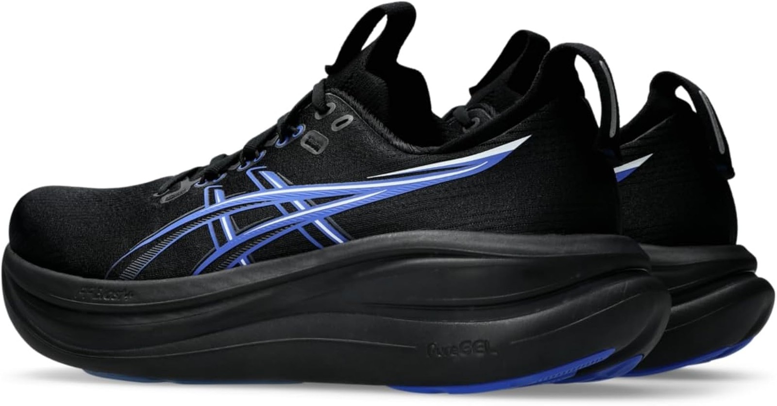 ASICS Men’s Gel-Nimbus 28 Running Shoes, 10.5, Black/NEON Blue – Black/Neon Blue