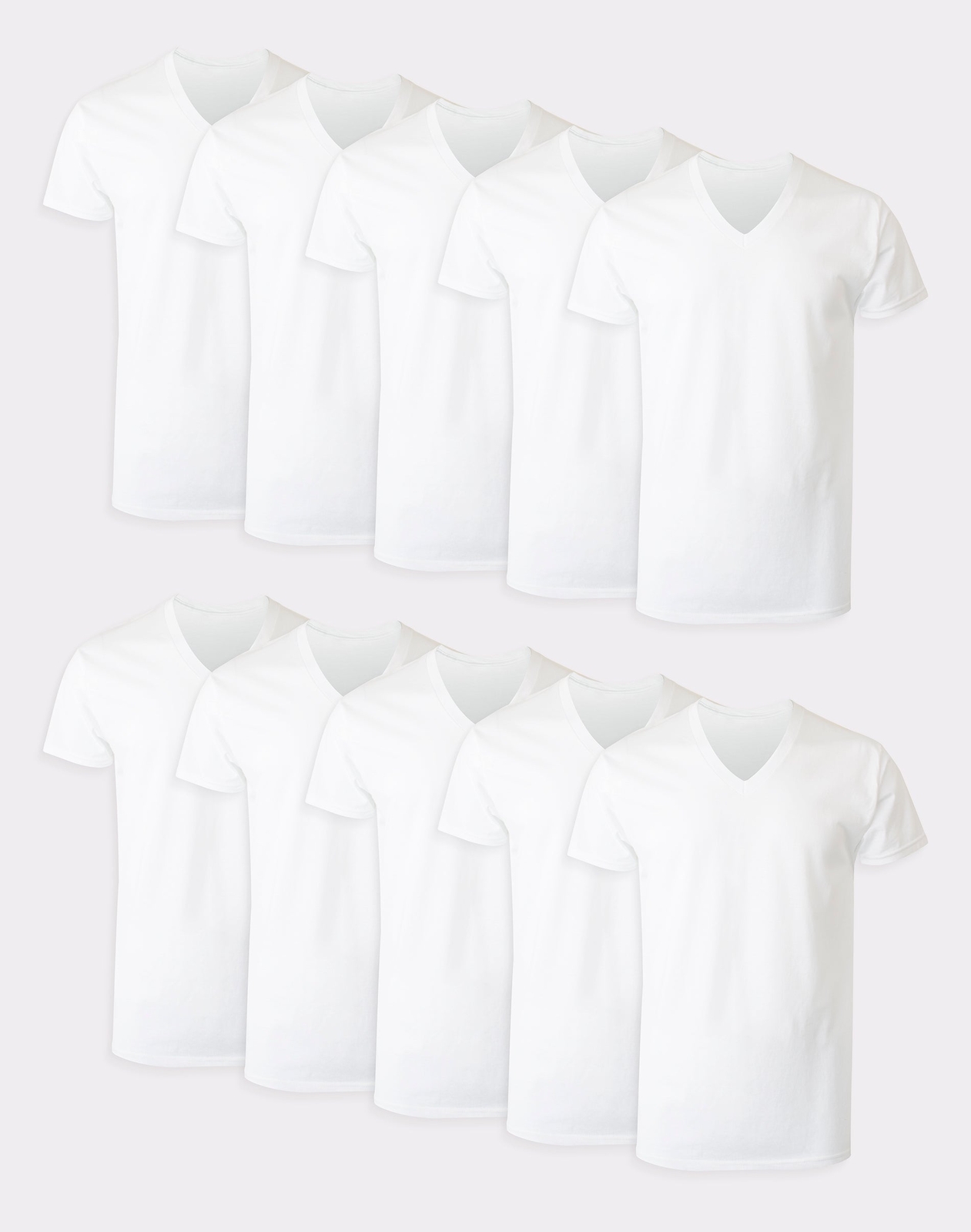 Hanes Men’s Undershirt 10-Pack ComfortSoft White V-Neck T-Shirt Tee Short Sleeve