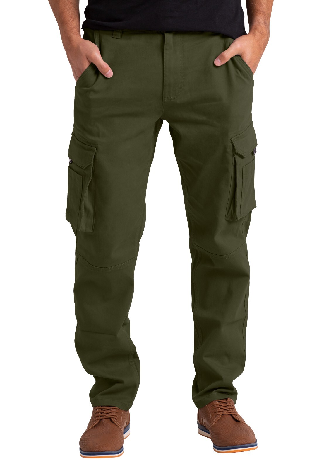 Men’s Flex Cargo Trousers Heavy Duty Stretch Casual Pants