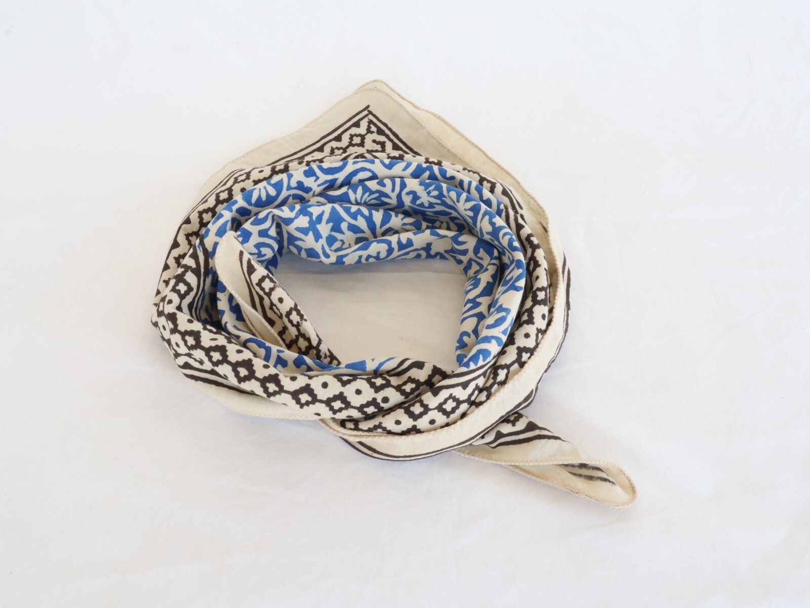 Cotton Bandana Bohemian Style 100% Cotton Neck Scarf Boho Hand Block Print Soft