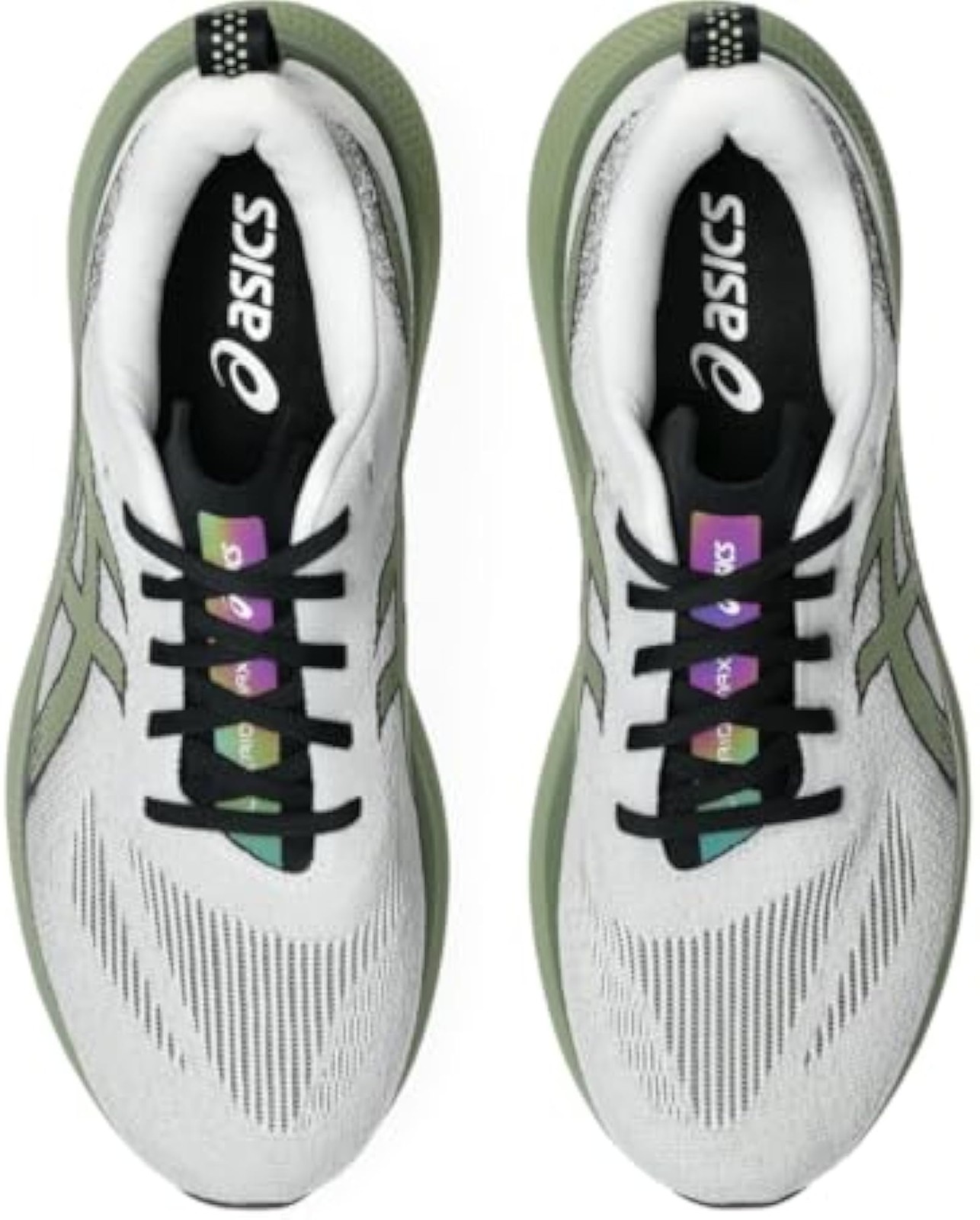 ASICS Men’s GLIDERIDE MAX 2 Running Shoes, 12.5, White/Moss – White/Moss – 12.5