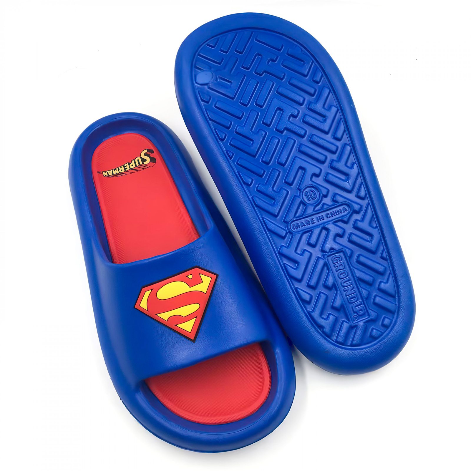 Superman Logo Men’s Cloud Comfort Foam Slide Sandals Multi-Color