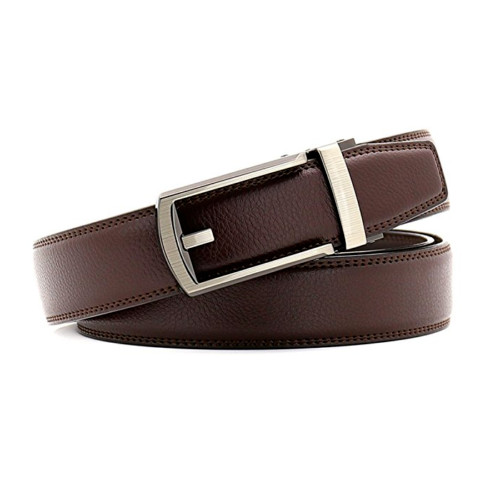 28″-50″ Men’s Leather Ratchet Dress Belts Automatic Buckle Click Sliding Belt