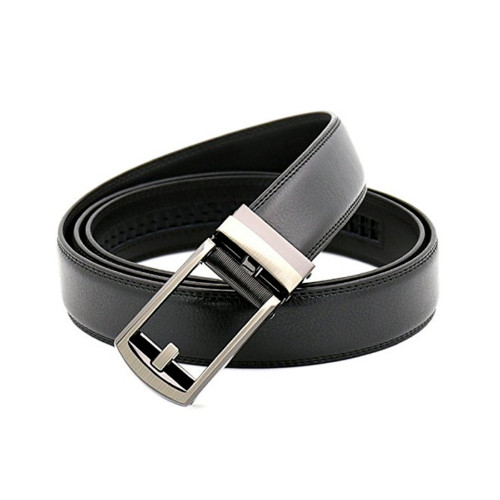 28″-50″ Men’s Leather Ratchet Dress Belts Automatic Buckle Click Sliding Belt