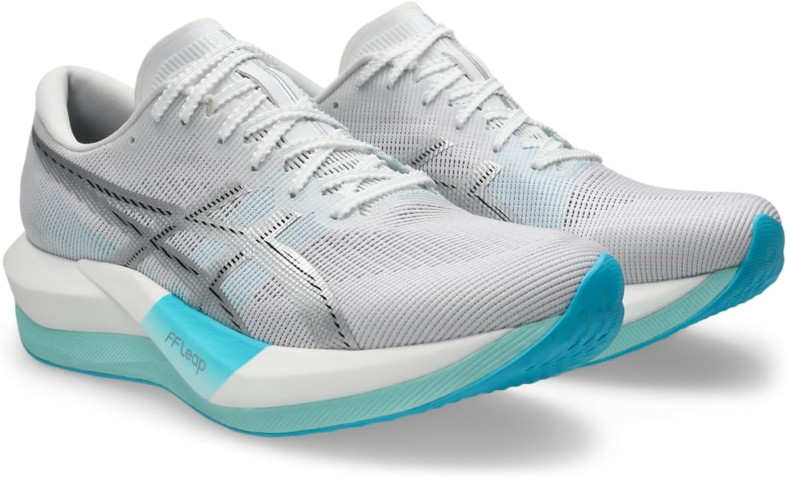 ASICS Unisex Magic Speed 5 Running Shoes, 12.5M / 14W, White/Pure Silver – White