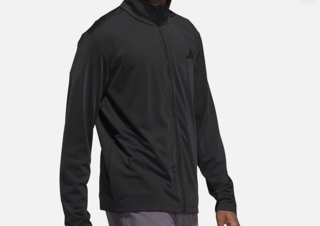 NWT Adidas Men’s Tricot Track Jacket Full Zip Athletic Black Size L