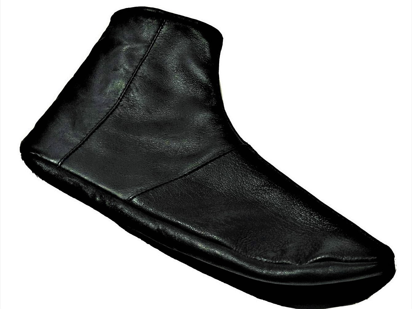 Men’s Women’s Unisex Real Halal Sheep Leather Black Socks Khuf With FleeceLining