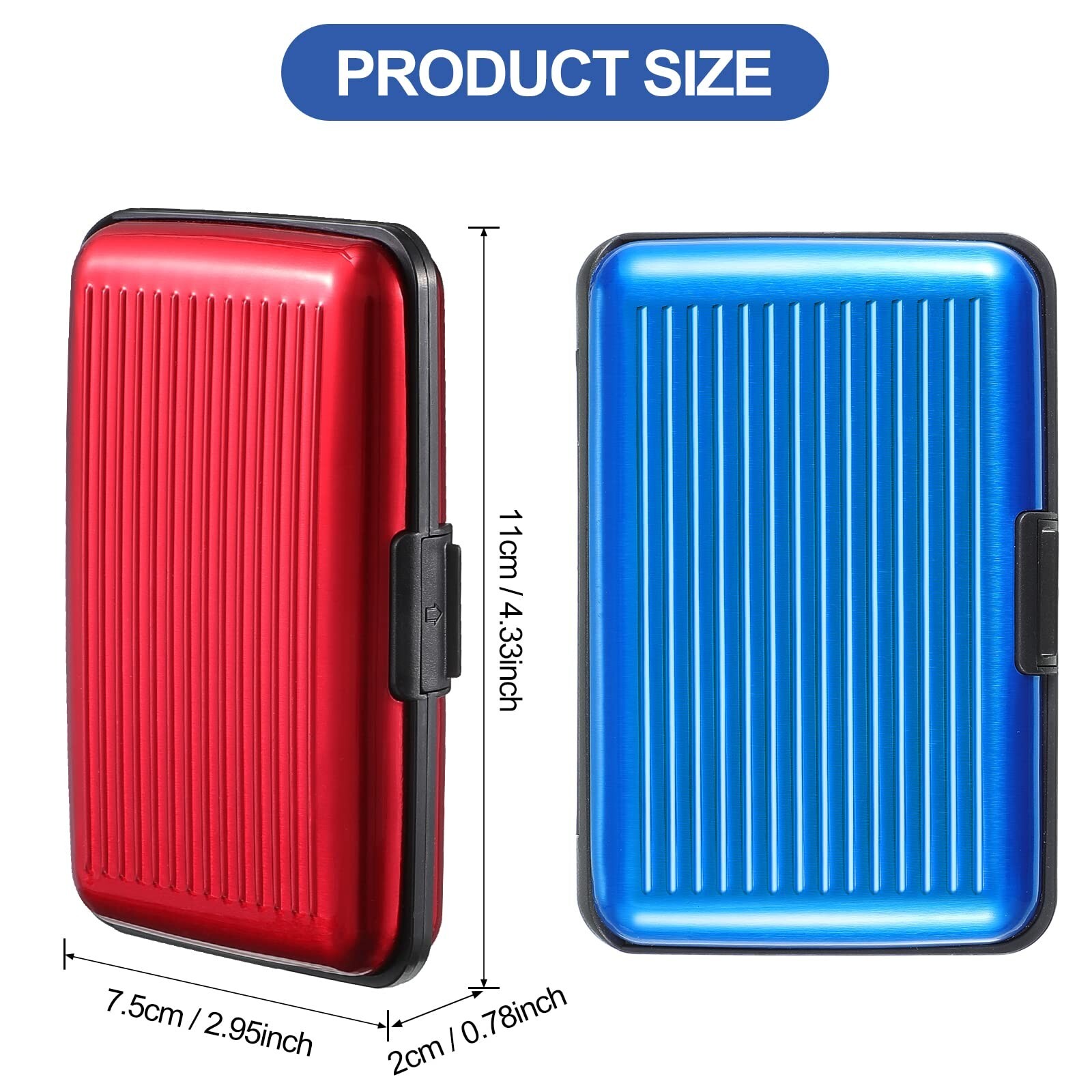 Aluminum Metal Wallet Business ID Credit Card Case Holder Anti RFID Scanning USA