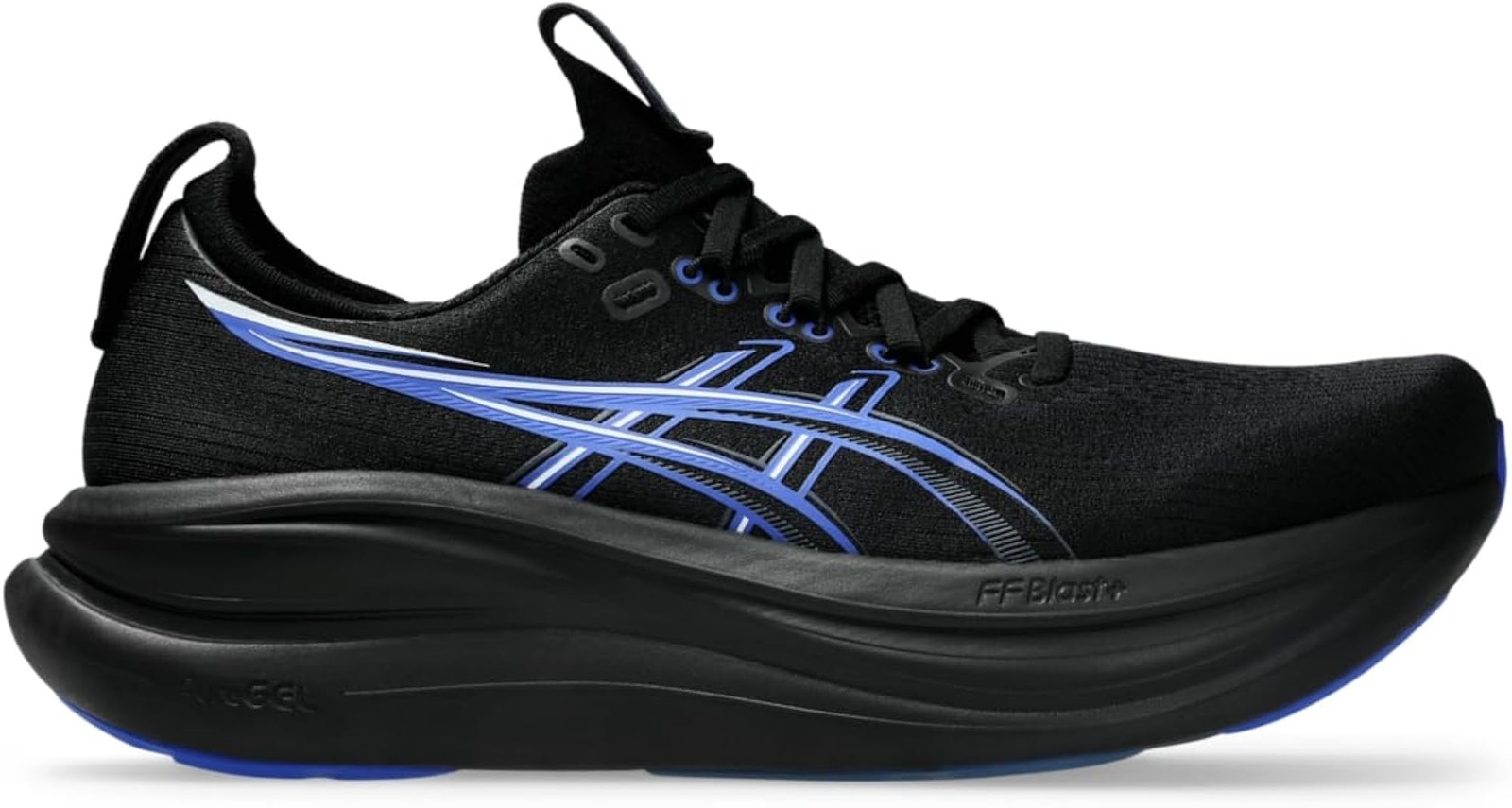 ASICS Men’s Gel-Nimbus 28 Running Shoes, 10.5, Black/NEON Blue – Black/Neon Blue