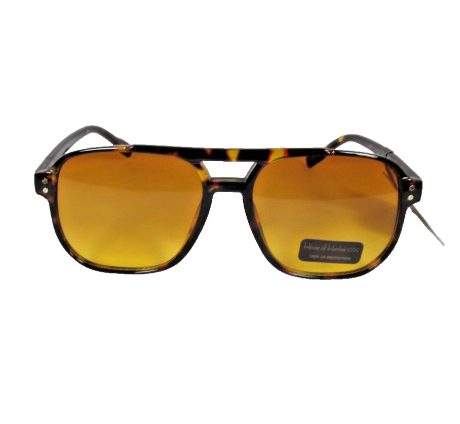 HOUSE OF HARLOW by Nicole Richie Tortoise Shell Aviator Sunglasses Amber Lenses