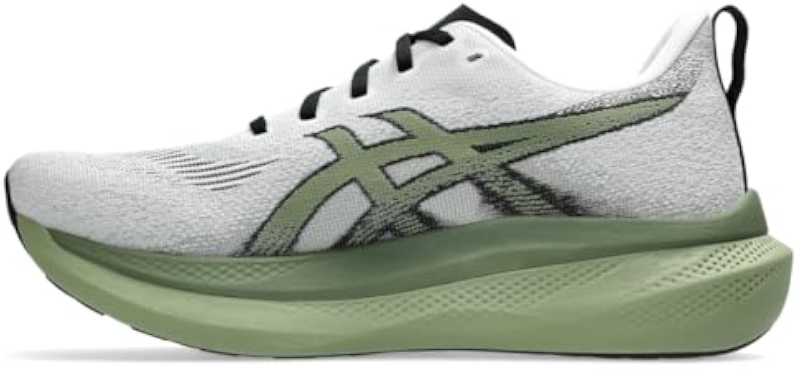 ASICS Men’s GLIDERIDE MAX 2 Running Shoes, 12.5, White/Moss – White/Moss – 12.5