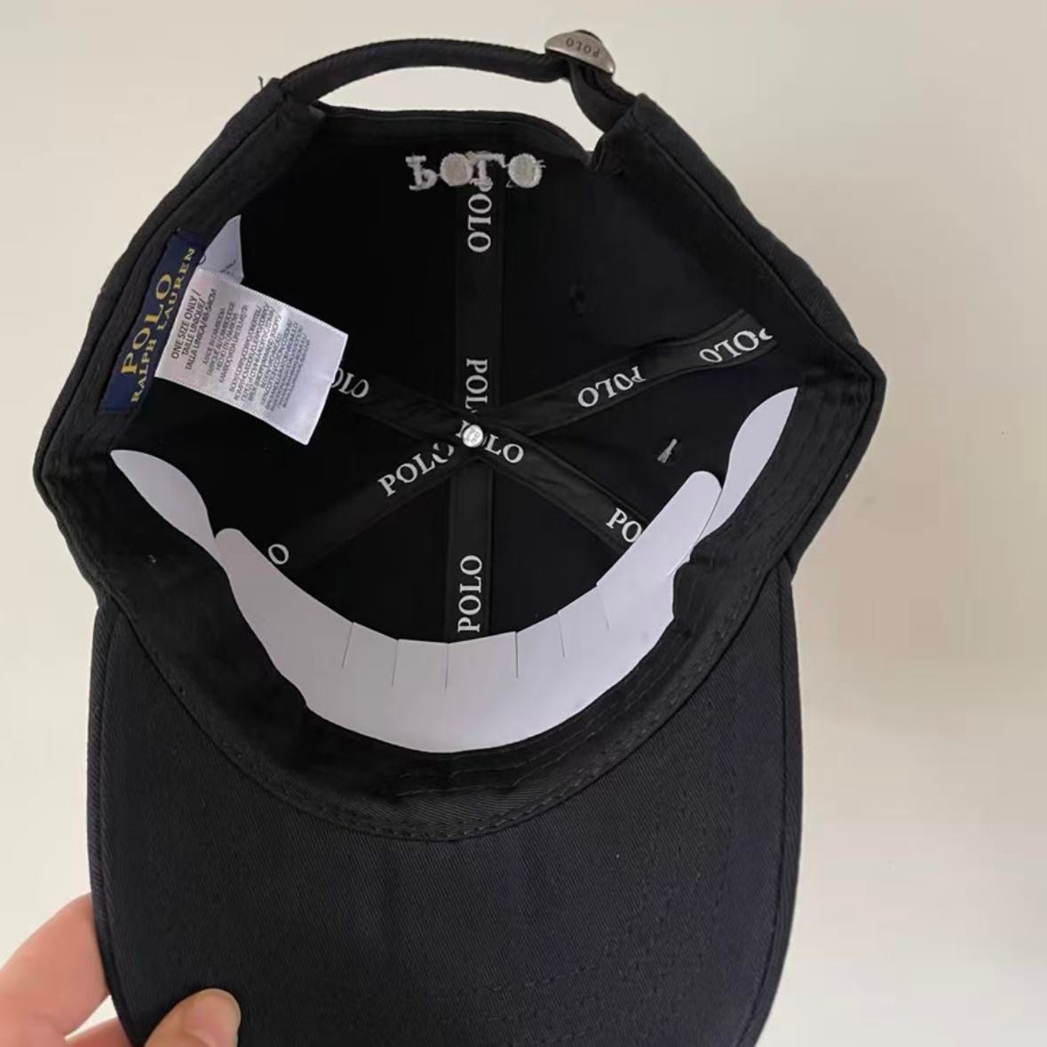 Ralph Lauren black baseball cap with the classic pony logo