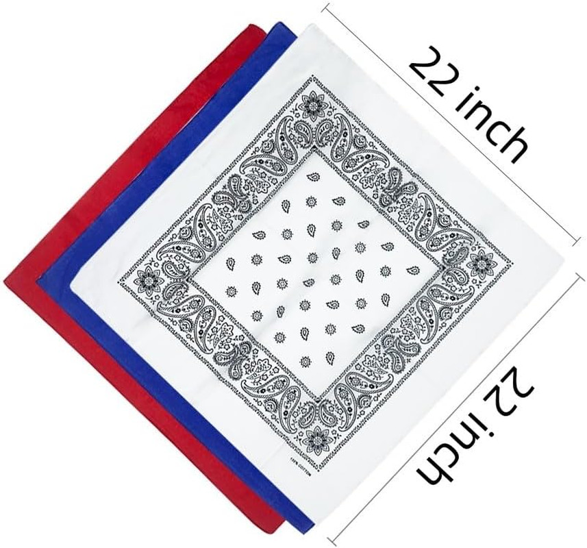 Bandana Single Pack & Double Pack Cotton for Men and Women 22 Inch