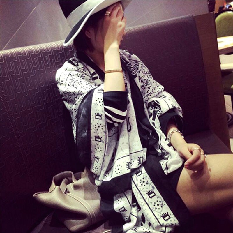 Ethnic Print Cotton Linen Scarf Shawl Wrap Large Cover for Summer Beach Sun
