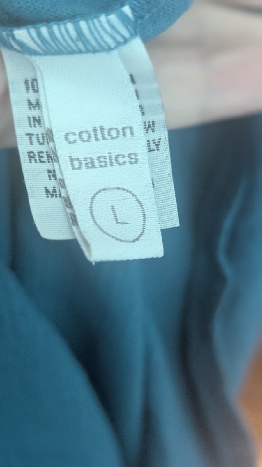 Cotton Basics Women’s Blue 100% Cotton Scoop Neck 3/4 Sleeve Knit Top L