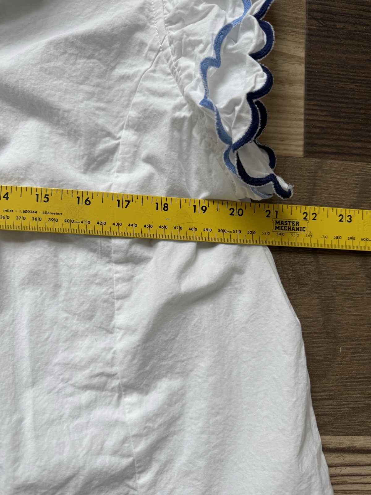 Umgee White Ruffle V-Neck Cotton Blouse L Cottagecore Romantic Farmhouse Boho