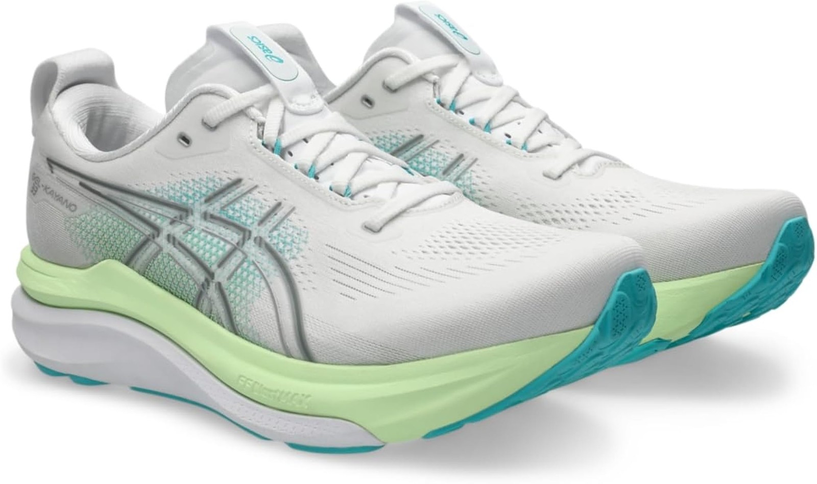 ASICS, Men’s, Gel-Kayano 33, White/Energy Aqua, 12, Wide – White/Energy Aqua – 1