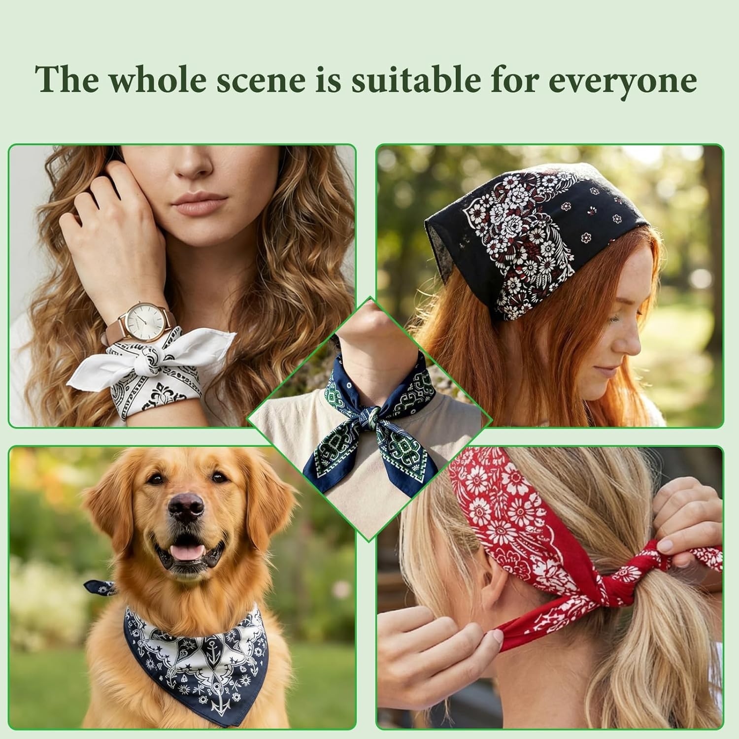 100% Cotton Bandanas for Men and Women，Paisley and Designer Bandana ，22 x 22