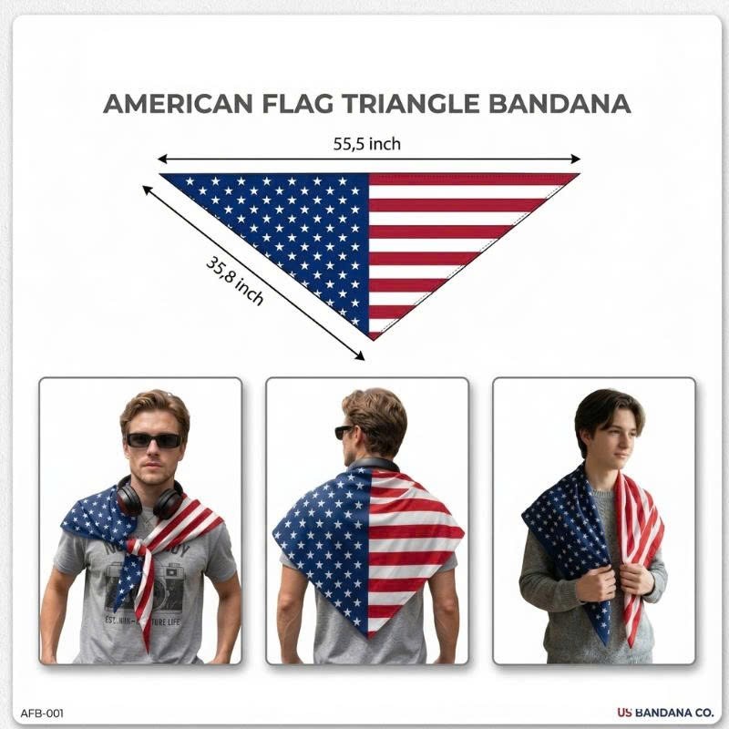 Patriotic USA-Canada-Mexico Flag Bandana, Sports Head Wrap for Soccer Fans