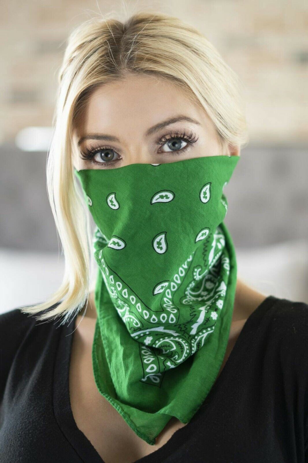 2 Pack Bandana 100% Cotton Paisley Print Double-Sided Scarf Head Neck Face Mask