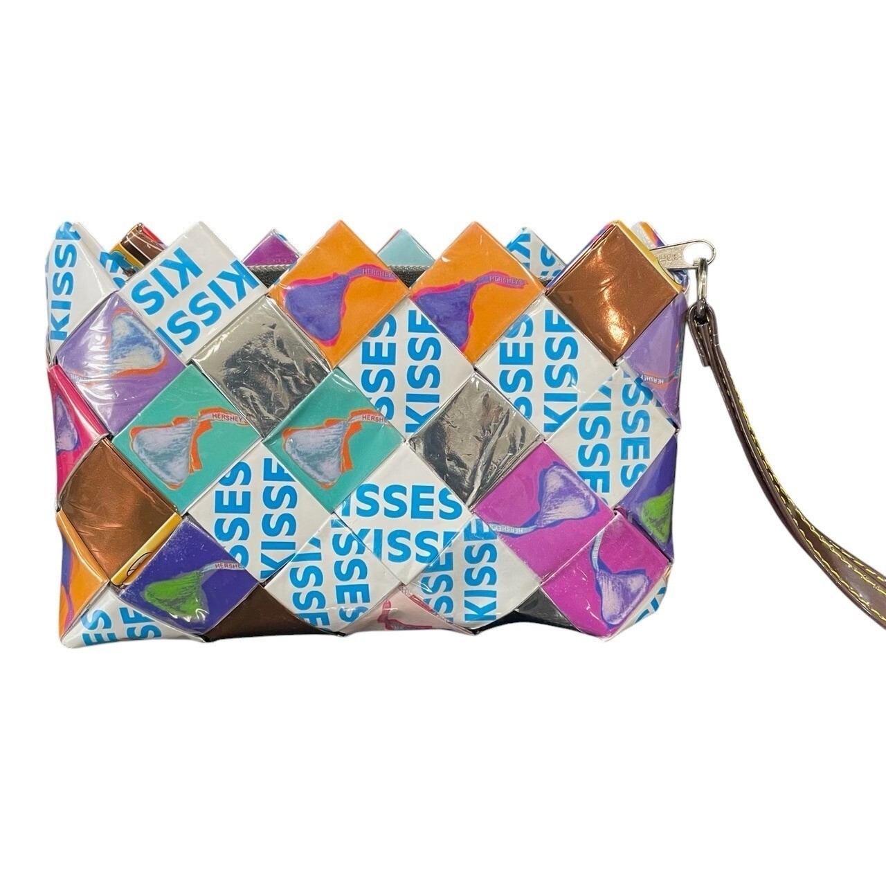 Hersheys Kisses Wrapper Wristlet Eco Friendly Pop Art Clutch Festival Artisan