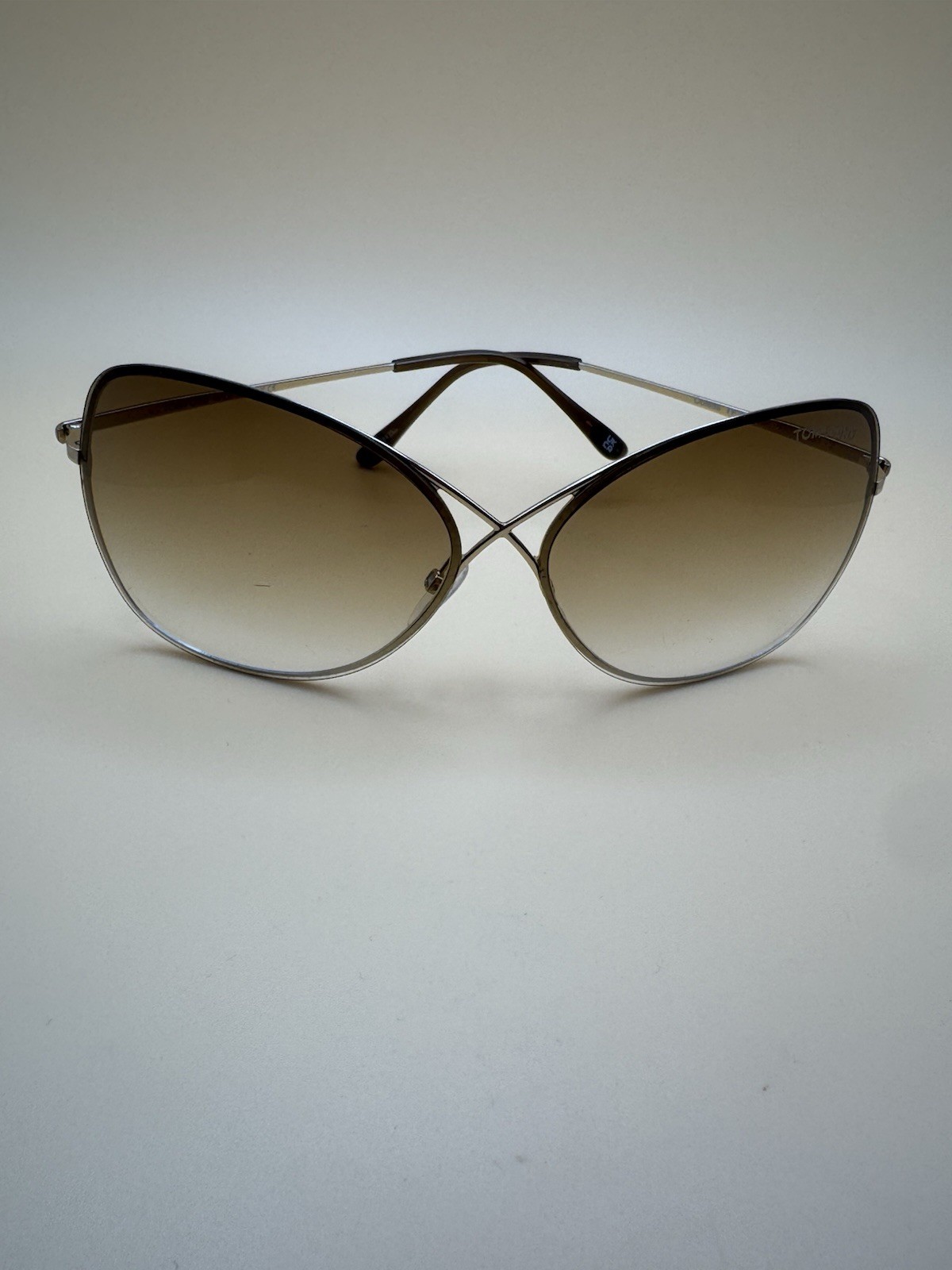 Tom Ford Colette TF250 28F Gold Brown Sunglasses 63-12-135mm Made In Italy Used