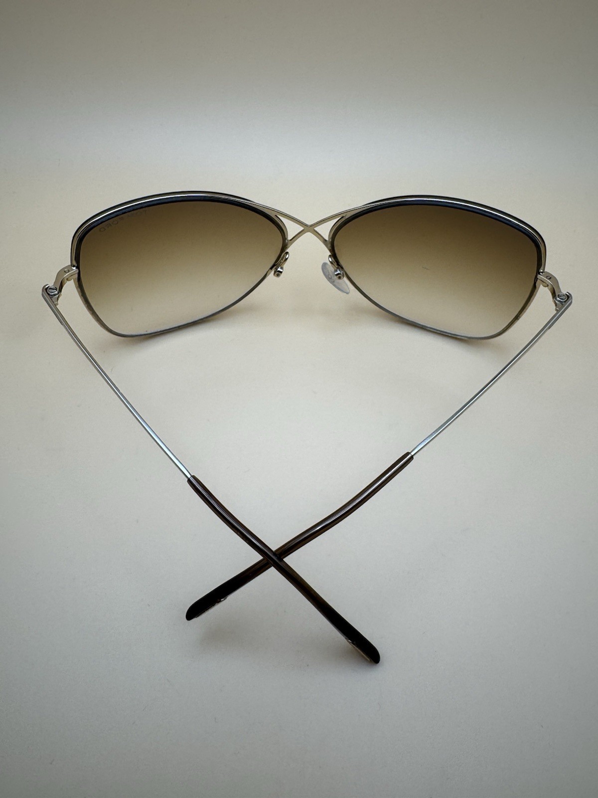 Tom Ford Colette TF250 28F Gold Brown Sunglasses 63-12-135mm Made In Italy Used