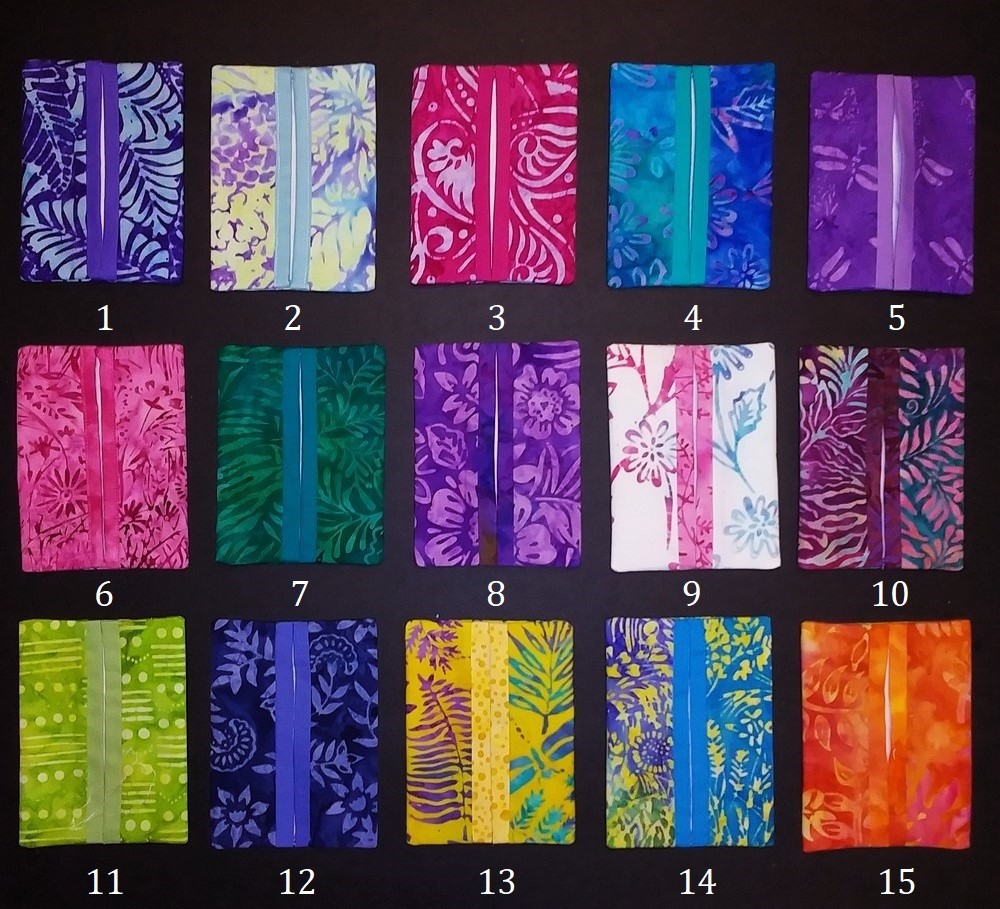 Handmade BATIK Pocket Tissue Holders for Purse/Travel, 15 Prints, Your Choice!