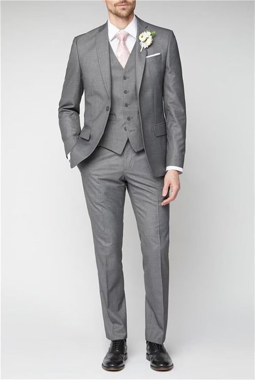 3 Piece Slim Fit Suit for Men Formal Business Wedding Prom Tuxedo Set
