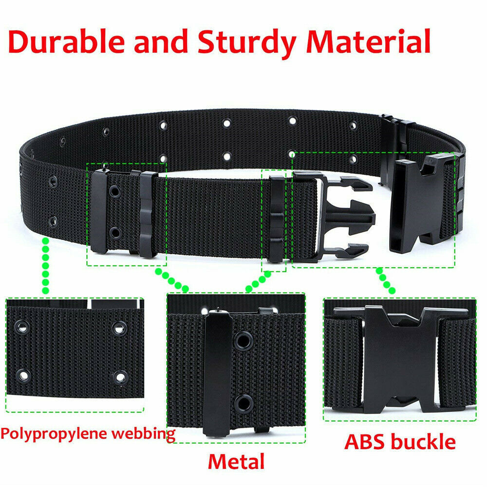 Men’s Heavy-Duty Tactical Nylon Belt – Police Security & Work Utility Gear Belt