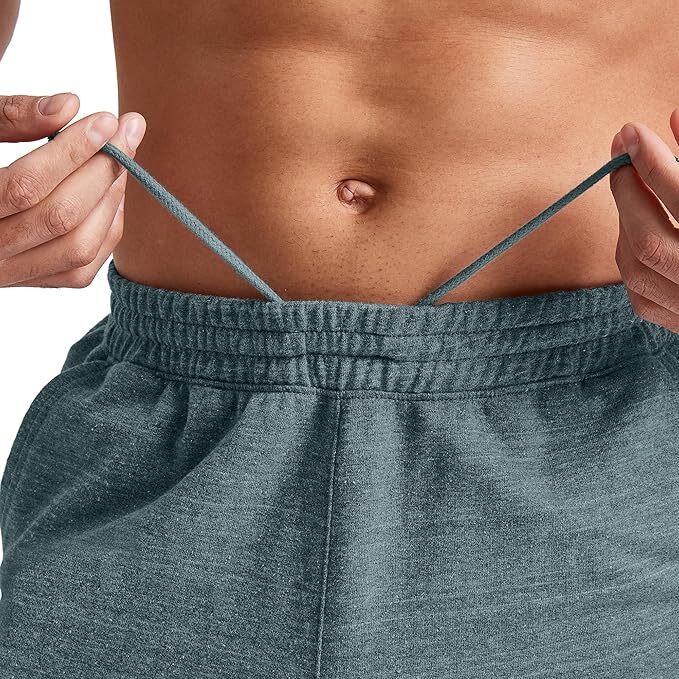 Hanes Mens Sweat Shorts Tri-Blend French Terry Pockets Elastic Waist 9 in Inseam