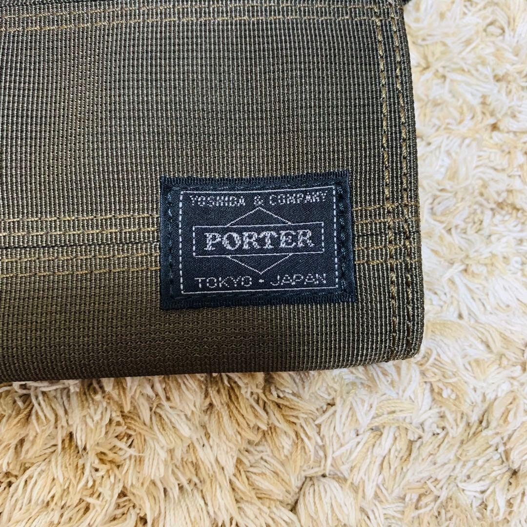 Porter Capsule Khaki Bifold Wallet Mini Compact Used Perfect Condition