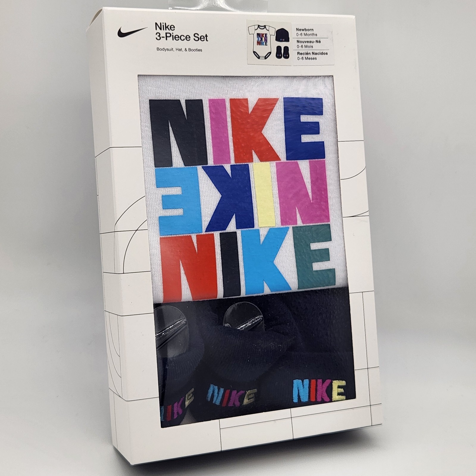 3 Piece Nike Baby Gift Set / Outfit, 0-6 Months, Hat, Booties Unisex