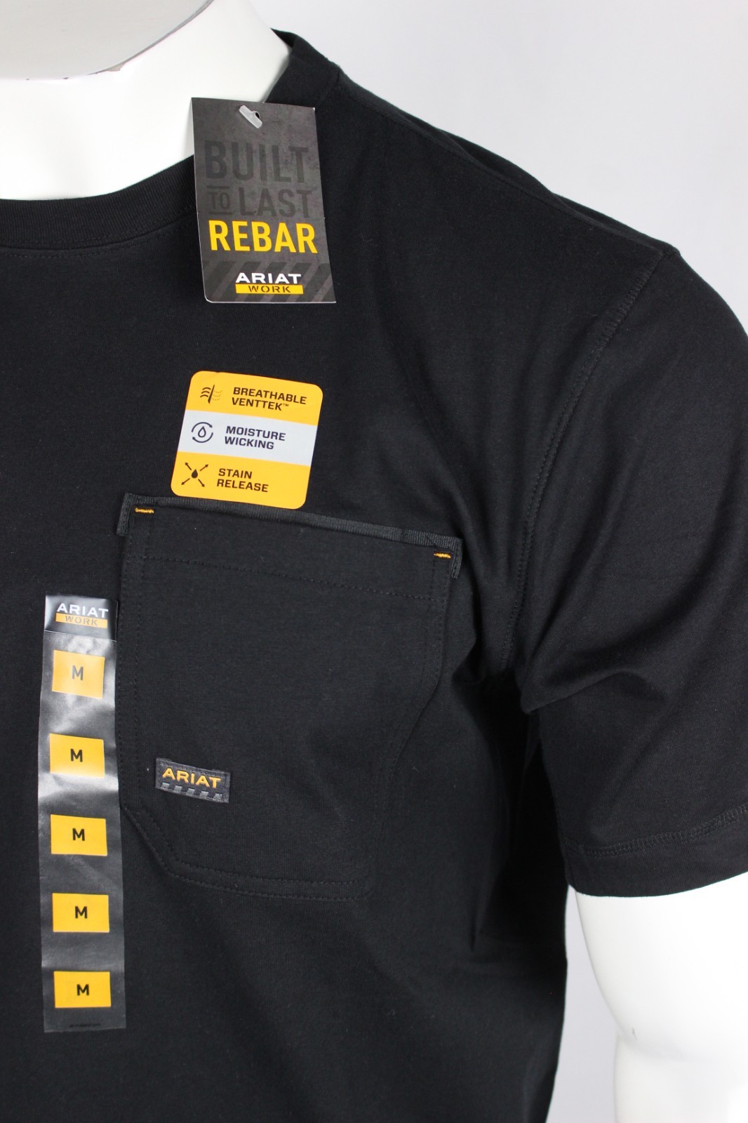 Ariat Men’s Rebar Workman Born For This T Shirt Short Sleeve Black USA 10043633