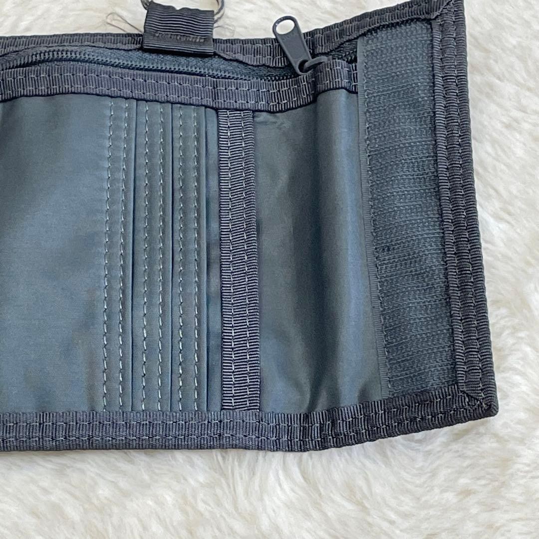 Porter Capsule Gray Bifold Wallet Nylon Compact Card Coins Used