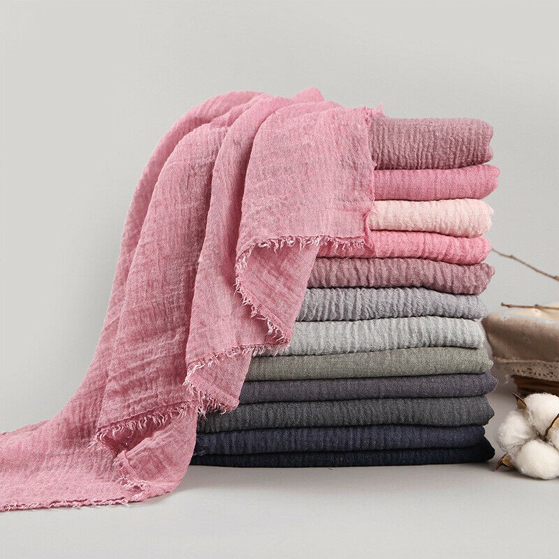 Women Head Scarves Autumn Long Scarf Cotton Hijab Spring Shawl Wrap Solid Linen