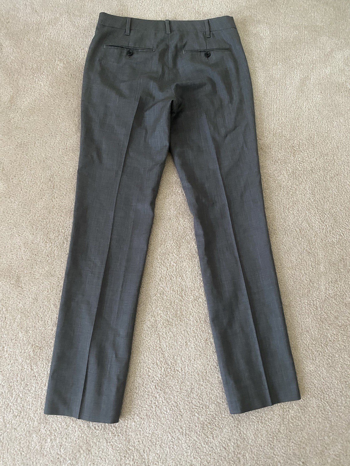 Mens Bonobos Flat Front Dress Pants Gray 100% Wool 28×31