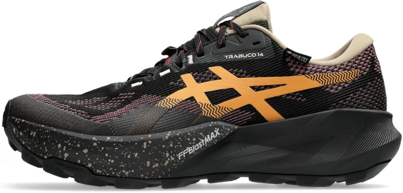 ASICS Men’s Trabuco 14 GTX Running Shoes, 10.5, Black/Brisket RED – Black/Briske