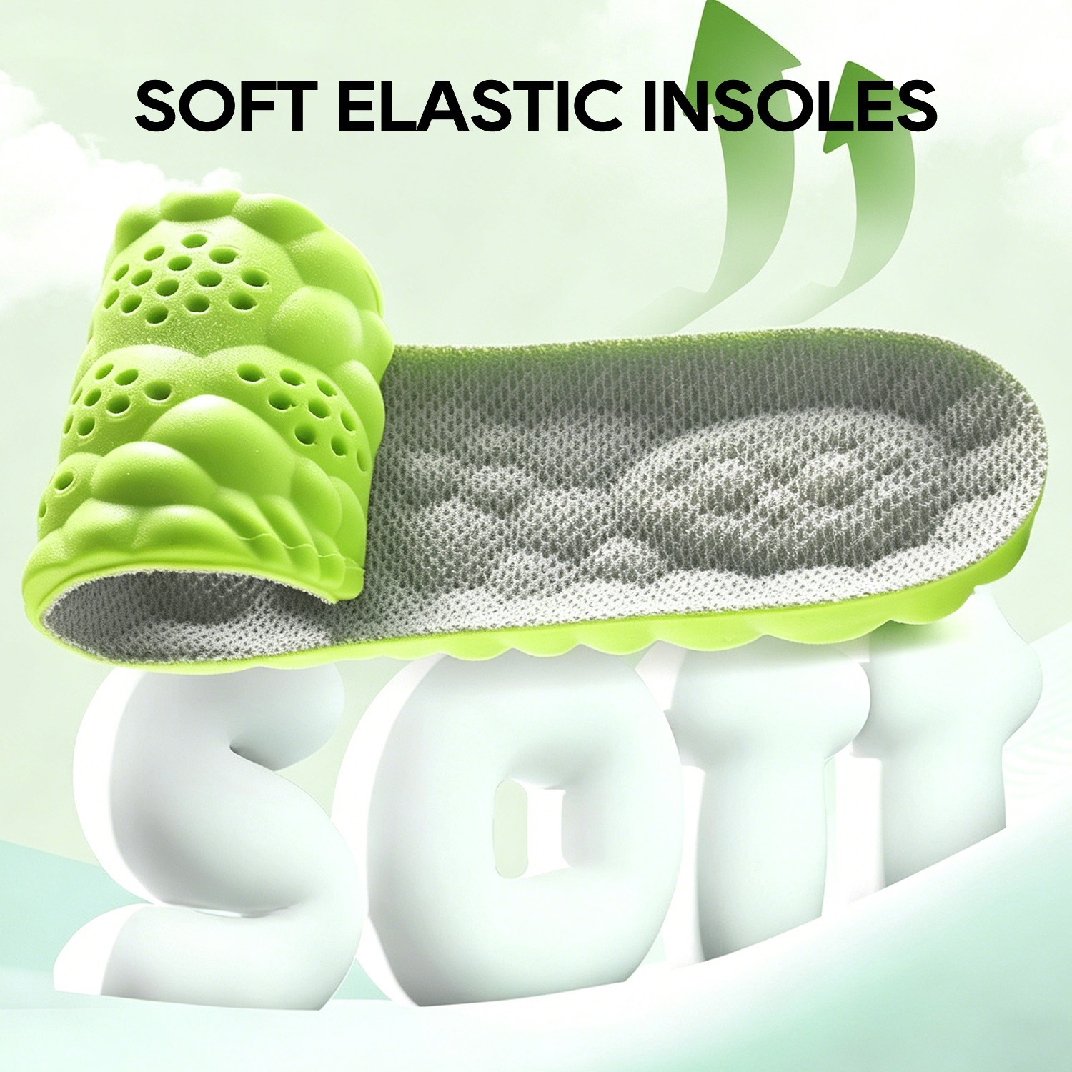 4D Cloud Height Increasing Insoles – Ultra Soft Elastic Comfort Shoe Pads US7-12