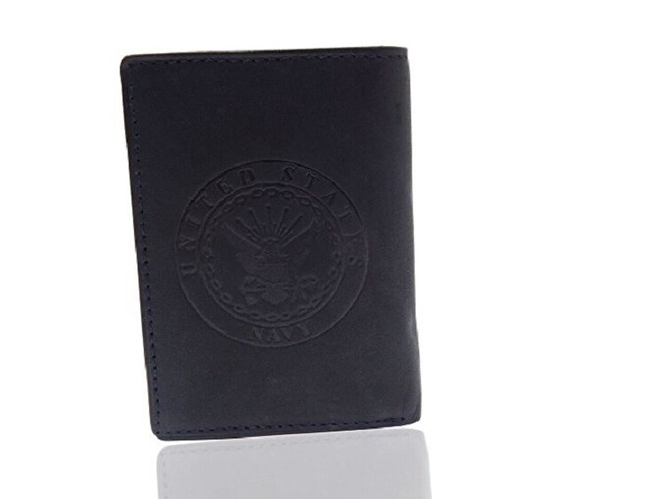 U.S. Armed Forces RFID Men’s Genuine Leather Wallets Army Navy Marines Air force