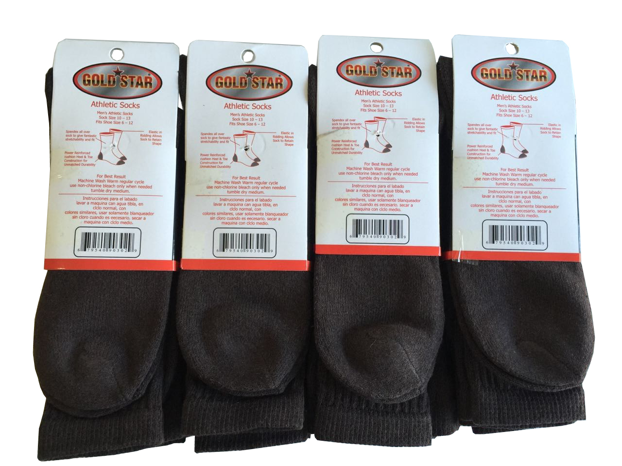 3 OR 12 pairs Men’s Crew Socks Cotton Cushion Sport 10-13 Multi-color