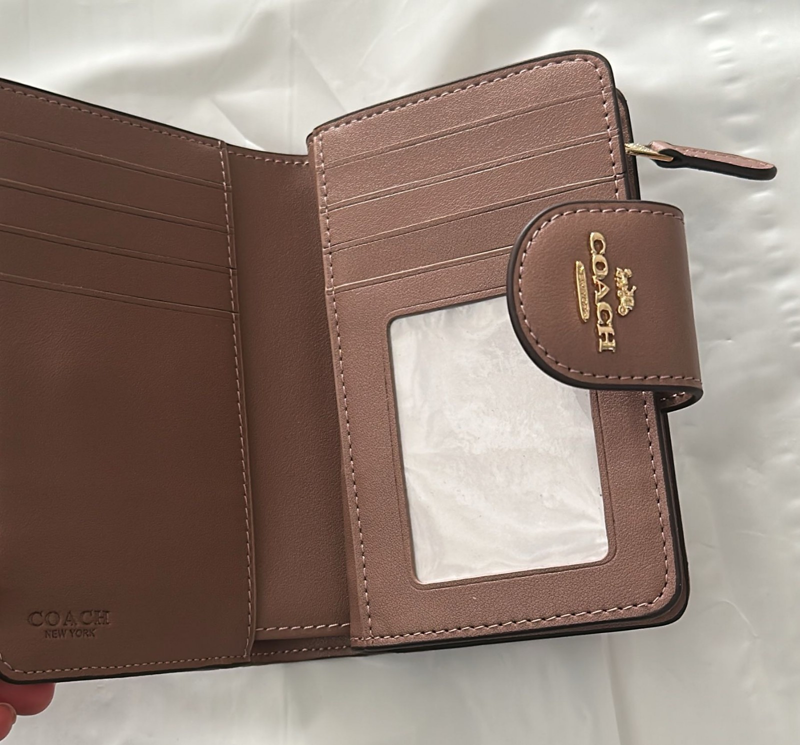 Brand New Coach Medium Corner Zip Wallet Signature Jacquard w Floral Embroidery