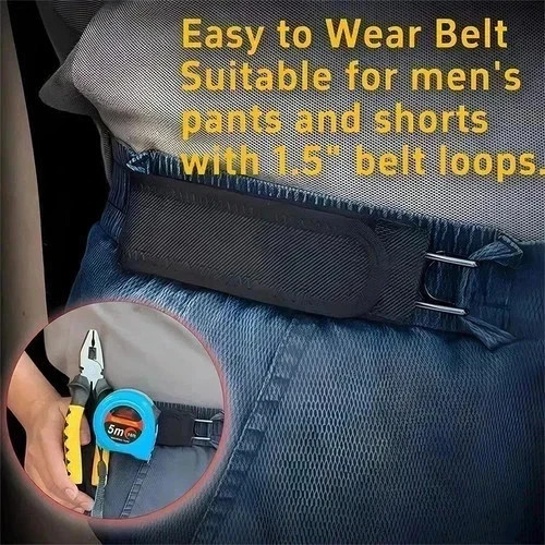 2PCS Tactical Metal Hook Elastic Belt Buckle-Less Invisible Waist Belt Closure