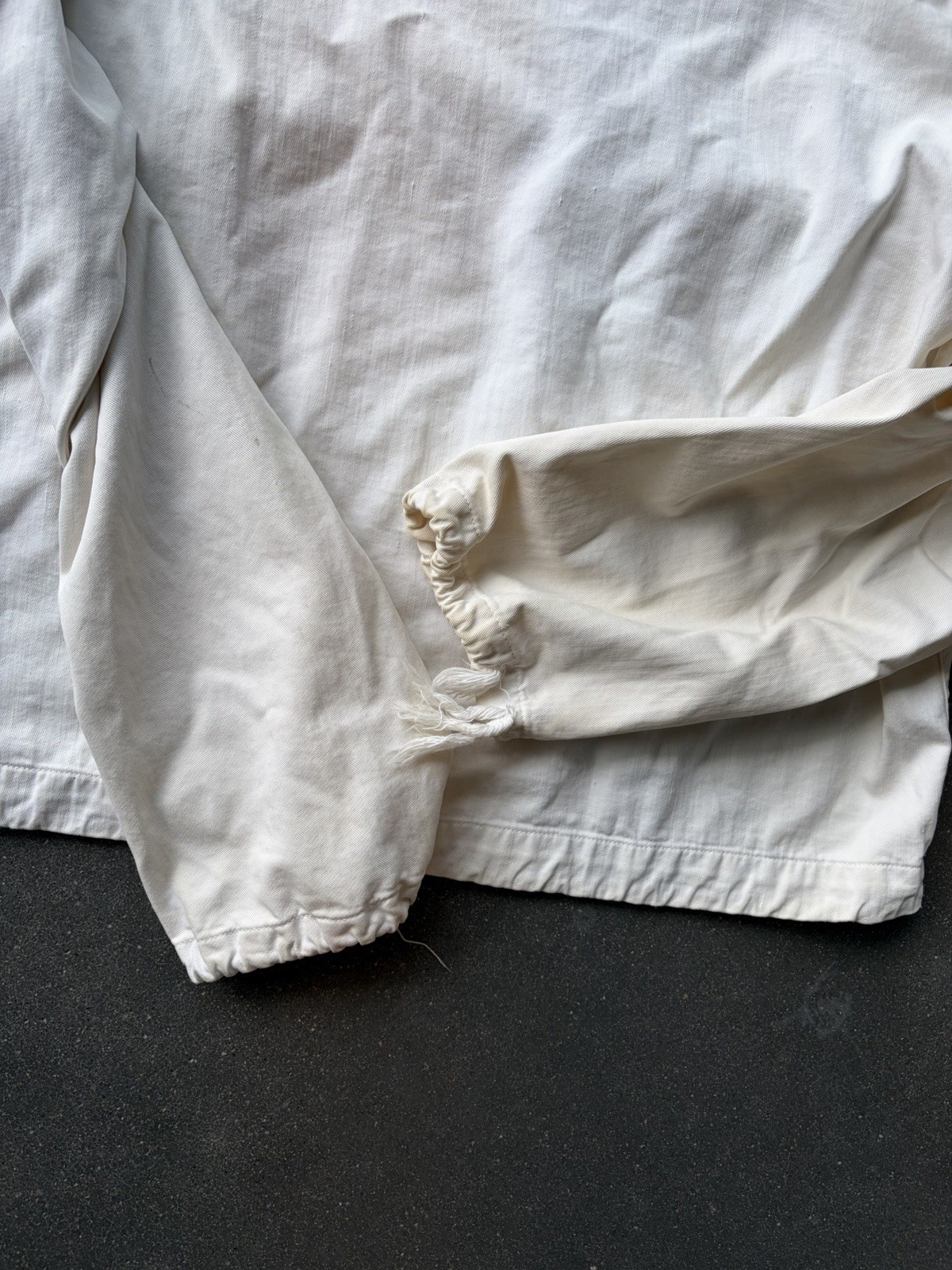 1940s WWII USN US Navy Salvage White Gunner Smock Anorak Jacket
