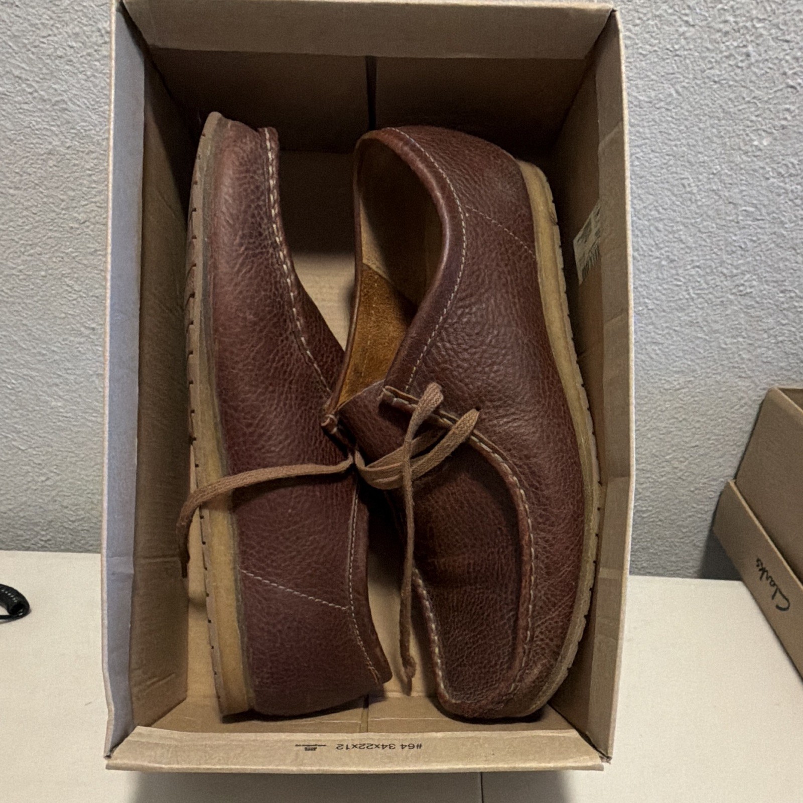 Clarks Wallabee Step Men’s Brown Synthetic Moc Toe Lace-Up Shoes US 12 M