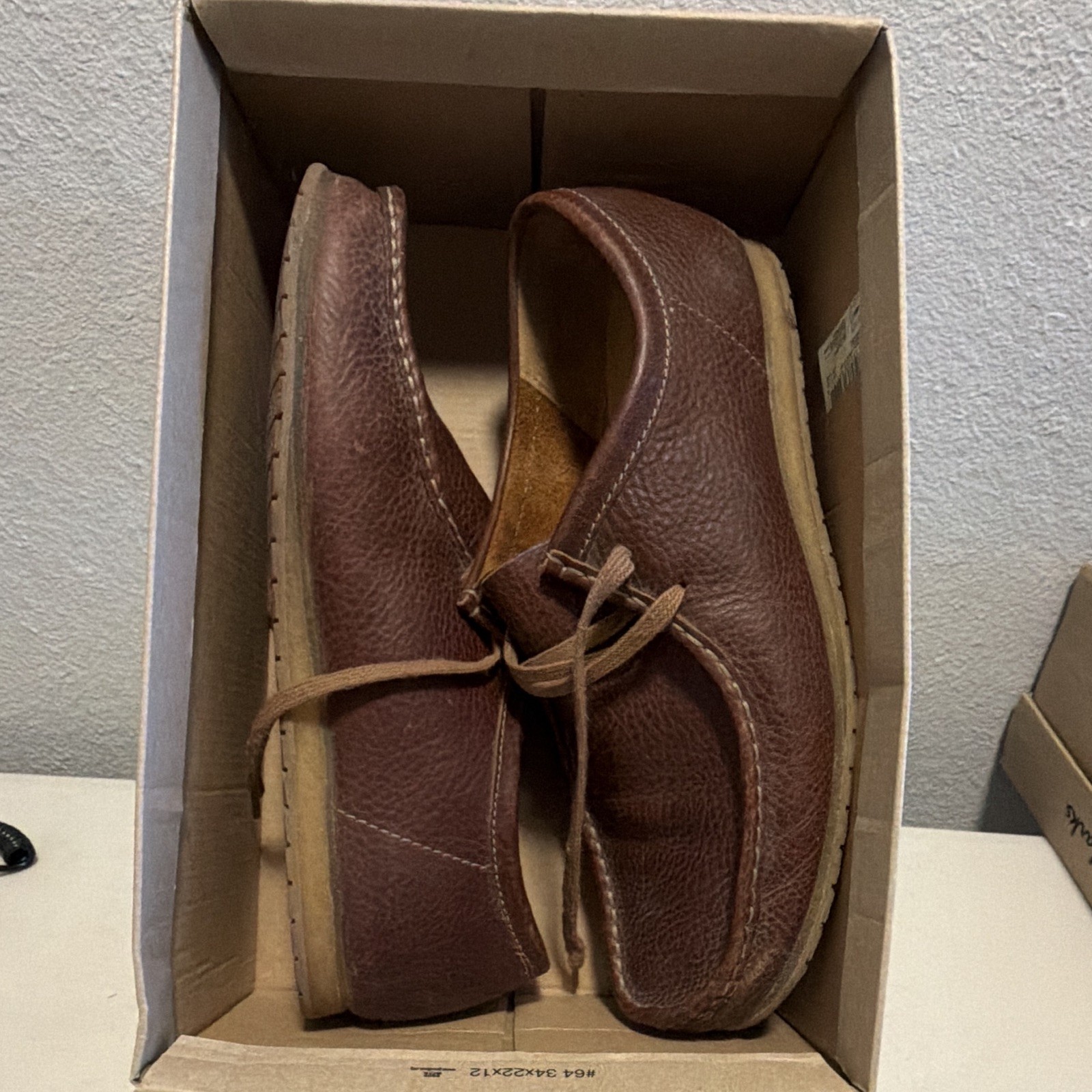 Clarks Wallabee Step Men’s Brown Synthetic Moc Toe Lace-Up Shoes US 12 M