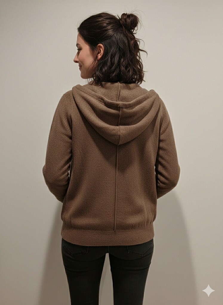 NWT Quince Mongolian Cashmere Full-Zip Hoodie Brown FREE SHIPPING