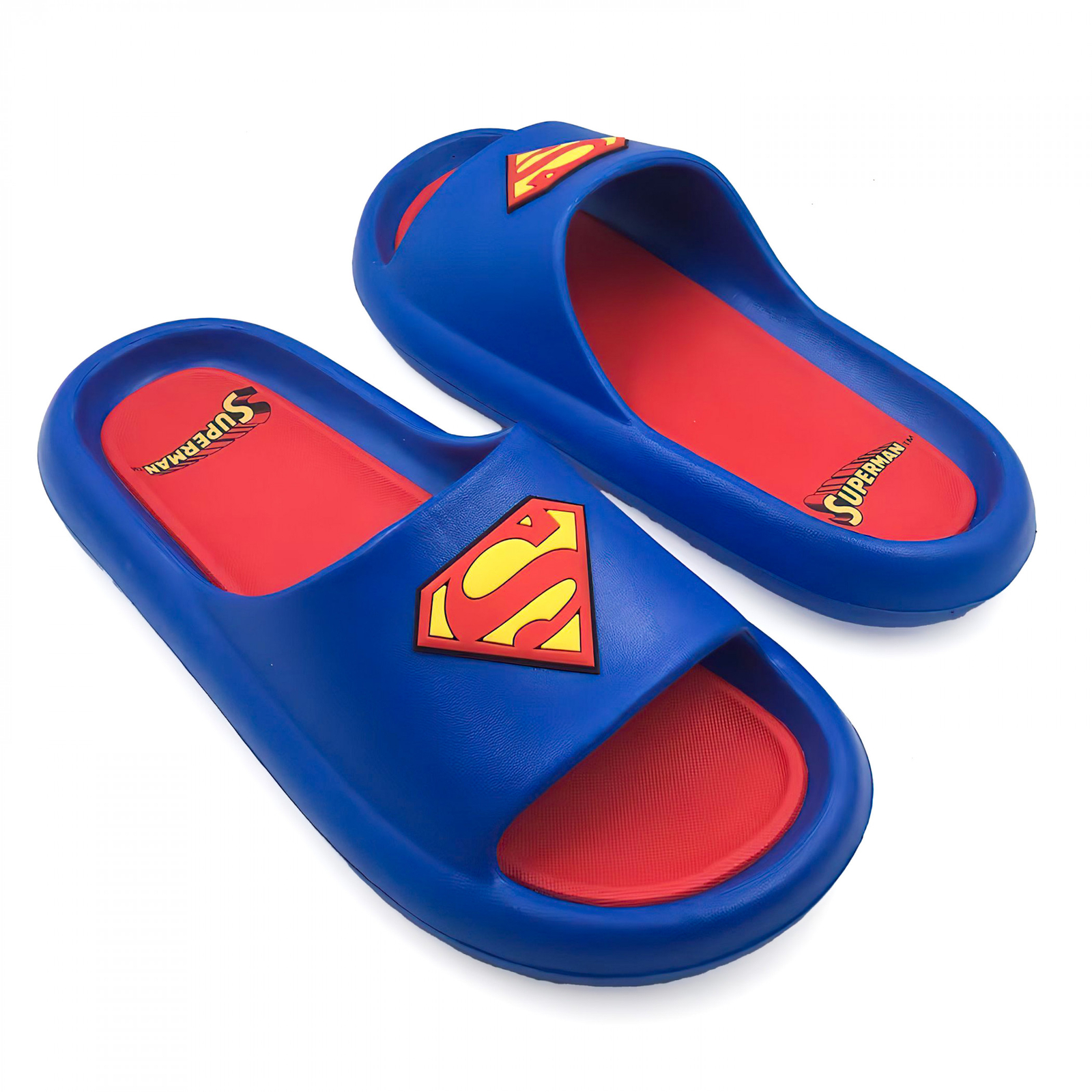 Superman Logo Men’s Cloud Comfort Foam Slide Sandals Multi-Color