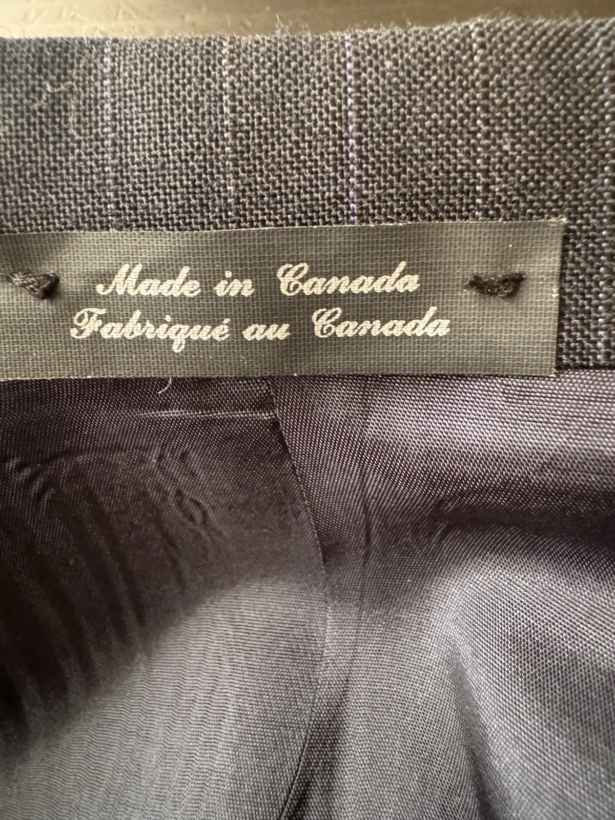 Vintage Christian Dior Pinstripe Wool Blend Pantsuit Doubl Breasted Blazer Sz 16