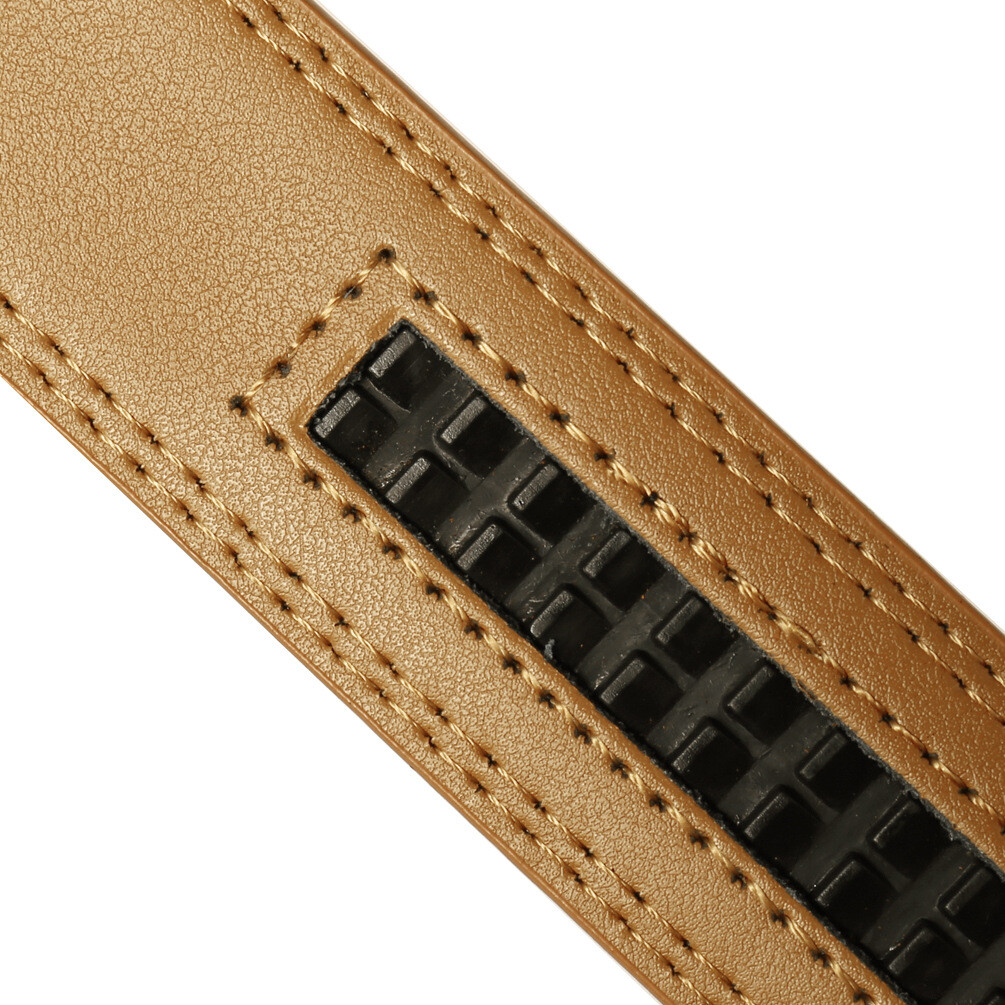 3.1cm Business Men’s Automatic Buckle Belt Multicolor Leather Ratchet Strap Gift